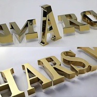 Enseignes murales LED personnalisées, lettres en relief rétroéclairées LED, enseignes en métal acier inoxydable, surface miroir brossée et peinte, enseignes de réception