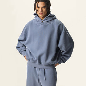 High Quality Blank <b>Thick</b> <b>Men</b> Oversized Fashion Crop Top <b>Hoodies</b> Washed Custom Logo Cotton Heavyweight Unisex Distressed <b>Hoodies</b> - Product Image 1