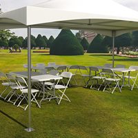 Vente en gros pas cher 6 pieds blanc fête événements en plein air dur portable pliable 180cm 6ft salle à manger ensemble chaise et table en plastique