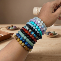 Bracelets en pierres naturelles perlées, élastiques, avec boules de pierres précieuses, taille personnalisable, unisexe, cadeau, anniversaire, à porter