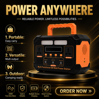 Station d'alimentation portable 200W avec batterie LiFePO4, panneau solaire, alimentation de secours pour le camping, les camping-cars et la maison