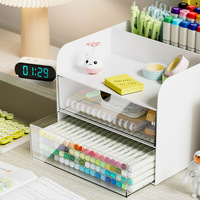 Boîte de rangement de bureau à trois compartiments en plastique YBJ-G303a pour la maison, le dortoir, le bureau, design moderne