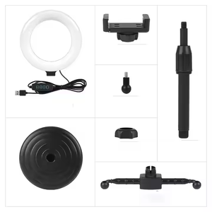 Mini Anneau Lumineux 6 Pouces Portable Support de Diffusion Double <span class=keywords><strong>Téléphone</strong></span> Portable Clip Photo LED Vidéo Lampe de Remplissage Live Support Selfie - Product Image 4