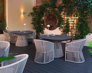 Fabrik anpassen wasserdichte Esszimmers tühle und Tische Outdoor Aluminium rahmen Patio Garden Dining Hote Schwimmbad Rattan Stuhl - Product Image 3