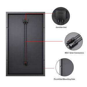 La plus haute efficacité 100W 120W 200W 12V 24V panneaux solaires à <span class=keywords><strong>contact</strong></span> arrière noir complet sans barre omnibus panneaux solaires HPBC pour lumière LED CCTV - Product Image 3