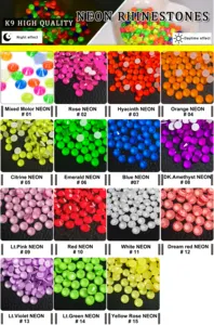 High Quality Factory Neon Fluorescence Stone SS3-SS30 Glass Flat Back Non Hotfix Rhinestones Strass For Cup