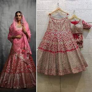 ATIYA LIBAS Robe élégante indienne/pakistanaise Lehenga Choli pour femmes avec broderie lourde Zardozi en acétate pour mariages - Product Image 2