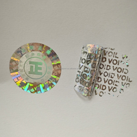 Renbang Silver Holographic Vinyl Warranty Void Tamper Proof Security Labels Stickers Transparent Serial Number Laser Custom Logo