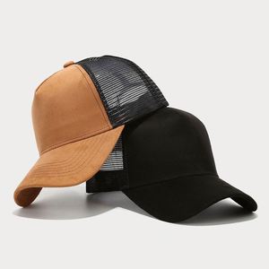 Gorra Trucker de Moda Primavera-Verano con Logotipo Personalizado, de Gamuza, Dos Tonos, con Orificios de Malla, para Hombre y Mujer, de 5 Paneles - Product Image 2