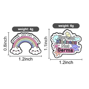 เข็มกลัดเคลือบลายเมฆยิ้มสีรุ้งน่ารัก พร้อมข้อความ "ส่งต่อความสุข ไม่ใช่เชื้อโรค" ของขวัญเครื่องประดับสำหรับเพื่อน - Product Image 1