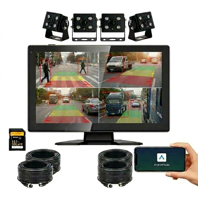 VD 4CH Rear View Backup Camera Monitor Truck Car Blind Spot Detection System 1080P 10.1inch WiFi Phone Checking 2 Year Warranty