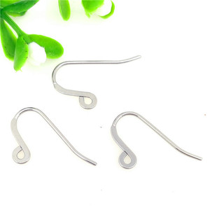 Crochets d'oreille en acier inoxydable, forme bouche de poisson aplatie en U, composants de bijoux DIY - Product Image 1
