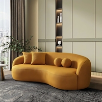 2025 New Mid-Century Dual Modular Schnitts ofa Set Runds toff mit Schwamm füllung für Wohnzimmer-und Hotel möbel