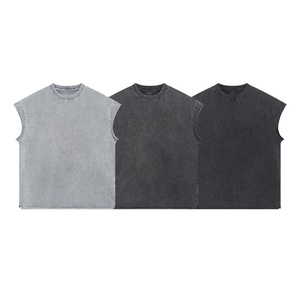Hot Sale 100% Cotton Tank Top High Quality Summer Training Breathable Knitted Weave Top for Summer Sports - Product Image 1