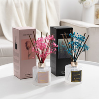 Diffuseur de parfum en verre de luxe avec fleurs séchées, parfum longue durée, diffuseur de parfum décoratif pour la maison, idéal pour offrir en cadeau
