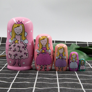 Prix bas en gros rose à pois petit ange cadeaux d'anniversaire poupée matriochka <span class=keywords><strong>russe</strong></span> poupée gigogne à cinq étages - Product Image 4
