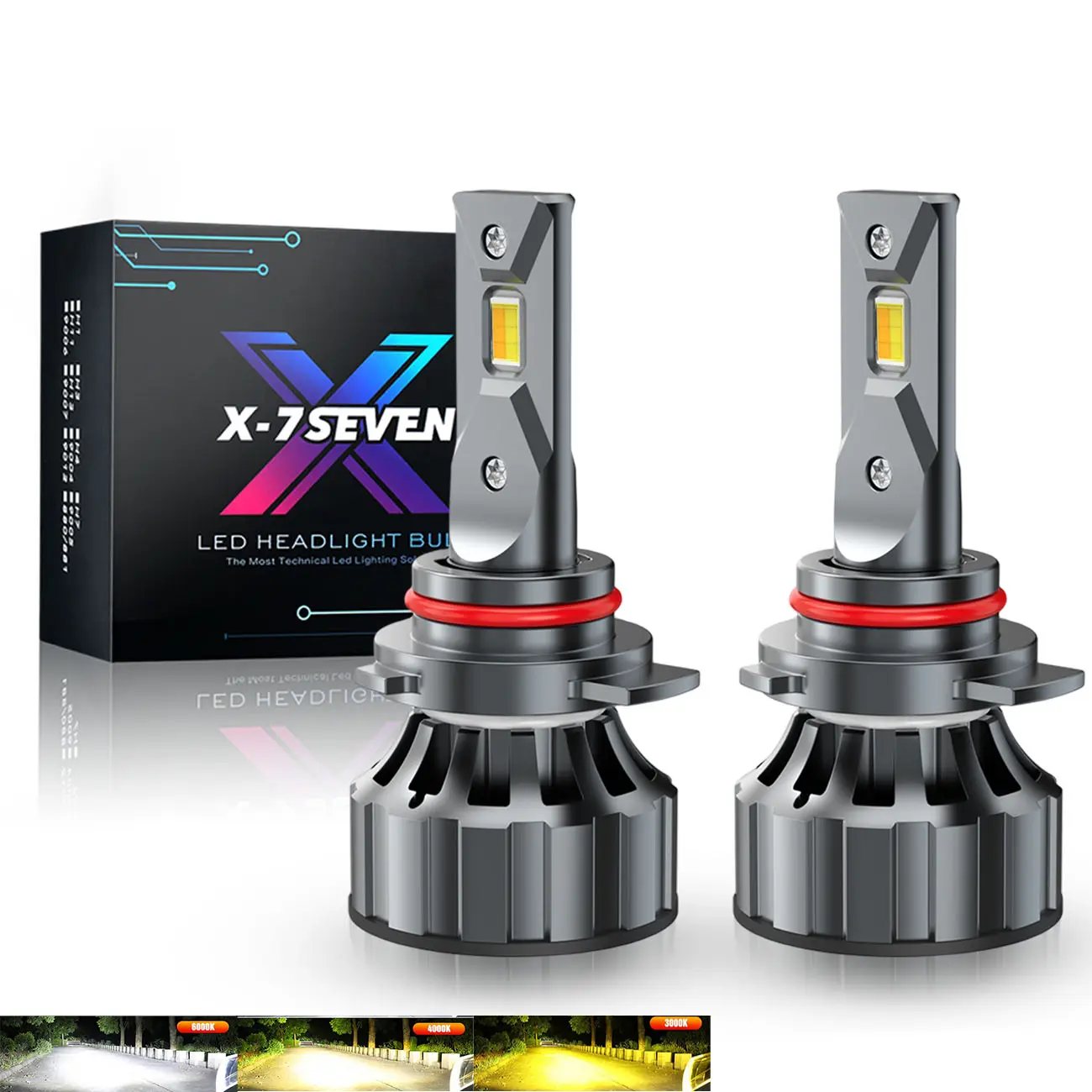 X-7SEVEN Luces Led Para automovtive HB3 HB4 85 Wát 9005 faros LED Para ô tô đèn pha 9006 H11 h4 3 thay đổi màu sắc LED bóng đèn