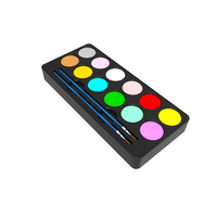 Kit de peinture faciale avec drapeau du brésil, 18 couleurs, pour fille nue, dessin de football, halloween, maquillage en néon