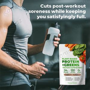 AMAZ Fabrication de produits de marque privée Fournisseur de protéines végétales + Super Greens Complément alimentaire pour la croissance musculaire Poudre de protéines biologique - Product Image 6