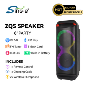 Dual 8 Inch Stereo <strong>Woofer</strong> Karaoke <strong>Speaker</strong> with 2 Microphones RGB Light HIFI Bass Wireless <strong>Bluetooth</strong> Tower Outdoor Party <strong>Speaker</strong> - Product Image 6