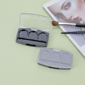 พาเลทอายแชโดว์สามสีขนาดทดลอง บรรจุภัณฑ์เครื่องสำอางพร้อมฝาใสสำหรับใช้กับอายแชโดว์ - Product Image 1