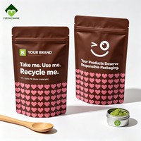 Herbruikbare staande pouch voedselverpakking zakjes, hersluitbaar, milieuvriendelijk, ziplock, Matcha koffiepoeder, groothandel, OEM