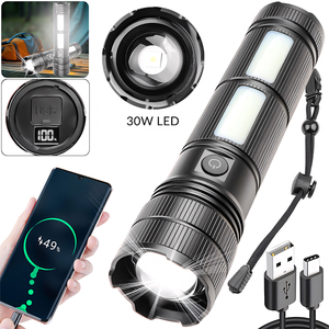 <span class=keywords><strong>Torcia</strong></span> Ricaricabile Super Luminosa con Zoom 3000 Lumen, Batteria 7200mAh, Impermeabile, Messa a Fuoco Regolabile, per Campeggio e Uso Tattico - Product Image 1