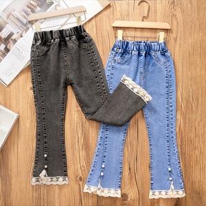 <span class=keywords><strong>Jeans</strong></span> in Denim di Cotone per Ragazze, Stile Casual Primaverile e Autunnale, Design Bohémien Stampato per Ragazze Più Mature - Product Image 3