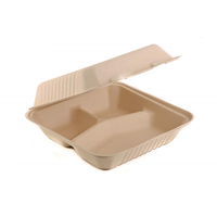 Boîte à lunch en forme de coquille naturelle, pouces, emballage à emporter, aliments biodégradables, récipient jetable pour aliments