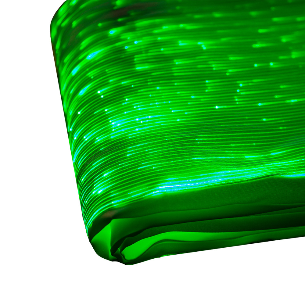 Готовые товары, новая техническая интеллектуальная светящаяся оптоволоконная светодиодная ткань разных цветов