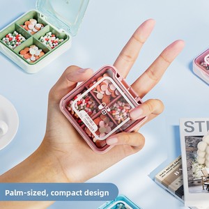 Boîte à médicaments carrée compacte et pratique pour le voyage, compartimentée pour sept jours, trois repas par jour, boîte de rangement scellée anti-poussière - Product Image 3