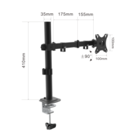 Support de bureau moderne flexible à ressort à gaz pour ordinateur portable et bras de moniteur réglable pour ordinateur