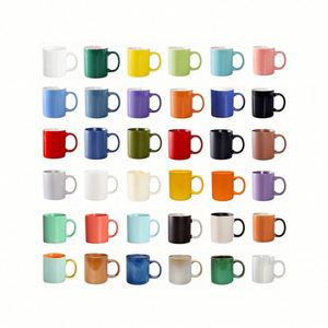 แก้วเซรามิกสีพื้นเรียบง่ายสำหรับนม กาแฟ หรือเครื่องดื่มในออฟฟิศ - Product Image 6