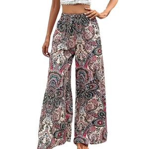 Pantalones Anchos Estampados de Moda Casual Cómodos y Holgados para Mujer, Venta al Por Mayor, Personalizados, OEM, de Alta Calidad - Product Image 1