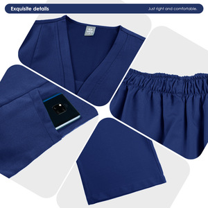 Women's Scrub Uniform Set Short Sleeve Moisture Wicking Split Design For Medical Dental Workwear Hospital Use - Product Image 4