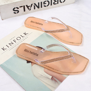 Sandalias Transparentes de Mujer Fujian Horizon con Suela Suave de Gelatina, Adornadas con Pedrería y Cadena, Ligeras y Transpirables - Product Image 2