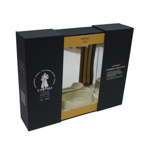 Emballage de boîte-cadeau de verre à vin d'aspiration magnétique à Double combinaison haut de gamme <span class=keywords><strong>cognac</strong></span> Baijiu boîte emballage de boîte à vin brune - Product Image 4