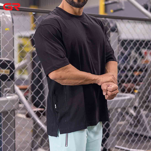 Maglietta da ginnastica da uomo con Logo personalizzato in cotone 100% ad asciugatura rapida oversize <span class=keywords><strong>abbigliamento</strong></span> <span class=keywords><strong>sportivo</strong></span> Top Top da Fitness - Product Image 6