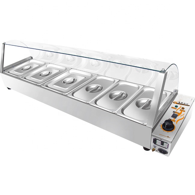 Restaurant Catering Equipment 6-Pan Electric Bain Marie Food Warmer In Guangzhou