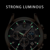 Montres pour hommes Poedagar, nouveautés tendance, sport, mode, cuir, lumineuses, étanches, quartz japonais, simples, décontractées, Relogio Masculino, cadeaux