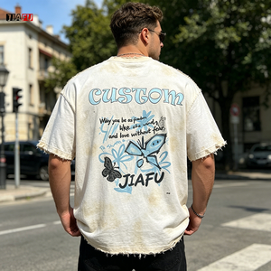 230gsm Custom Streetwear Printed Oversized <strong>Tshirt</strong> Men Vintage Unisex T-Shirt with Ribneck 100% Cotton Cropped t Shirt Men Tee - Product Image 3