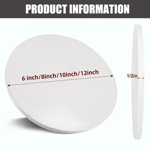 Alas Kue Bulat Tebal 1/2 Inci, Profesional, Kokoh, Tepi Rata Halus, Putih, Kardus Bergelombang, Alas Kue - Product Image 2