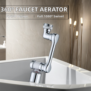 Robinet anti-éclaboussures universel à rotation complète à 1080 degrés cuivre métal laiton avec filtre en coton robinet <span class=keywords><strong>douche</strong></span> accessoires de salle de bain - Product Image 3