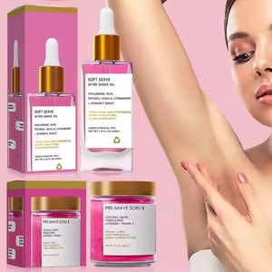 Addolcimento idratante Private Label per evitare graffi trattare peli incarniti fragola Set di Scrub per il corpo dopo olio da barba - Product Image 1