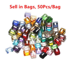 50 pezzi di perle di vetro di cristallo a forma di rettangolo piatto sfaccettato <span class=keywords><strong>perline</strong></span> artigianali per gioielli da te bracciale collana portachiavi orecchino - Product Image 2