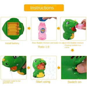 TIKTOK Cross-Border <span class=keywords><strong>AliExpress</strong></span> verano eléctrico dibujos animados verde al aire libre niños Q lindo cocodrilo burbuja máquina Juguetes - Product Image 4