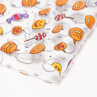 30CM * 120CM 2024 Nouveau Halloween Citrouille Thème Imprimé Vinyle Synthétique Faux Pvc Transparent Cuir Pour Sacs Chaussures Ceintures Décoration