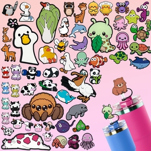 Accessoires pour Boissons en Silicone Kawaii <span class=keywords><strong>de</strong></span> 10 mm, Animaux Mignons, Ours, <span class=keywords><strong>Ver</strong></span>, Araignée, Vente en Gros, Dessins Animés, Canard, Vache, Embouts <span class=keywords><strong>de</strong></span> Paille, Charmes - Product Image 1