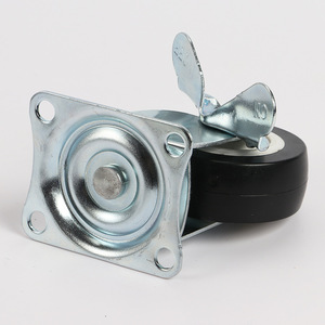 Pvc Caster Wheels 2 Inch Flat Bottom Swivel With Side Brake Locking Mechanism Bolt Hole Type - Product Image 2