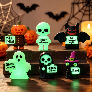 Decorazioni di Halloween in PVC in Offerta: Mini Fantasmi, Pipistrelli, Zucche e Scheletri Carini per Decorazioni da Tavolo, Mensole e Feste - Product Image 1